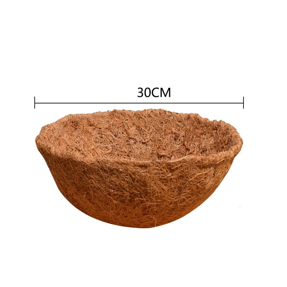 

1Set Fiber Hanging Basket Liners Durable 12 Inch Replacement Breathable Moisture Absorbing Flowerpot Liner for Plant Basket