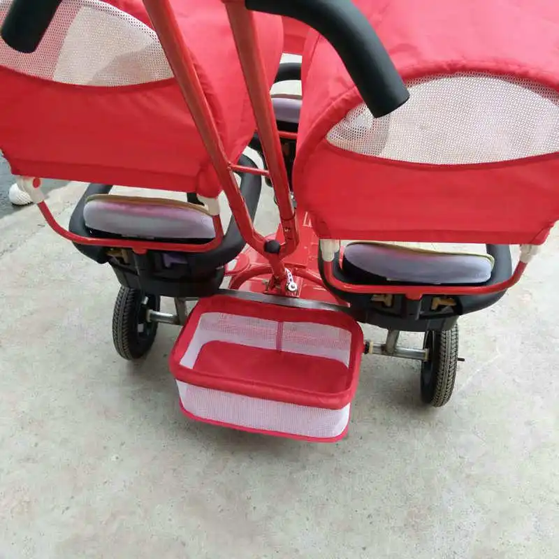 Triple baby stroller with umbrella, three baby tricycle, three seats baby carriage