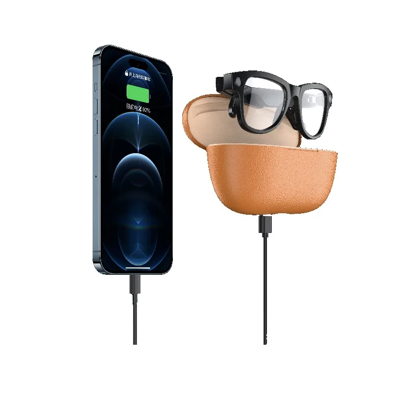 M02 Ultra AI HD Camera Smart Glasses with Charging Dock Picture Video Record BT Translation Assistant Sunglasses