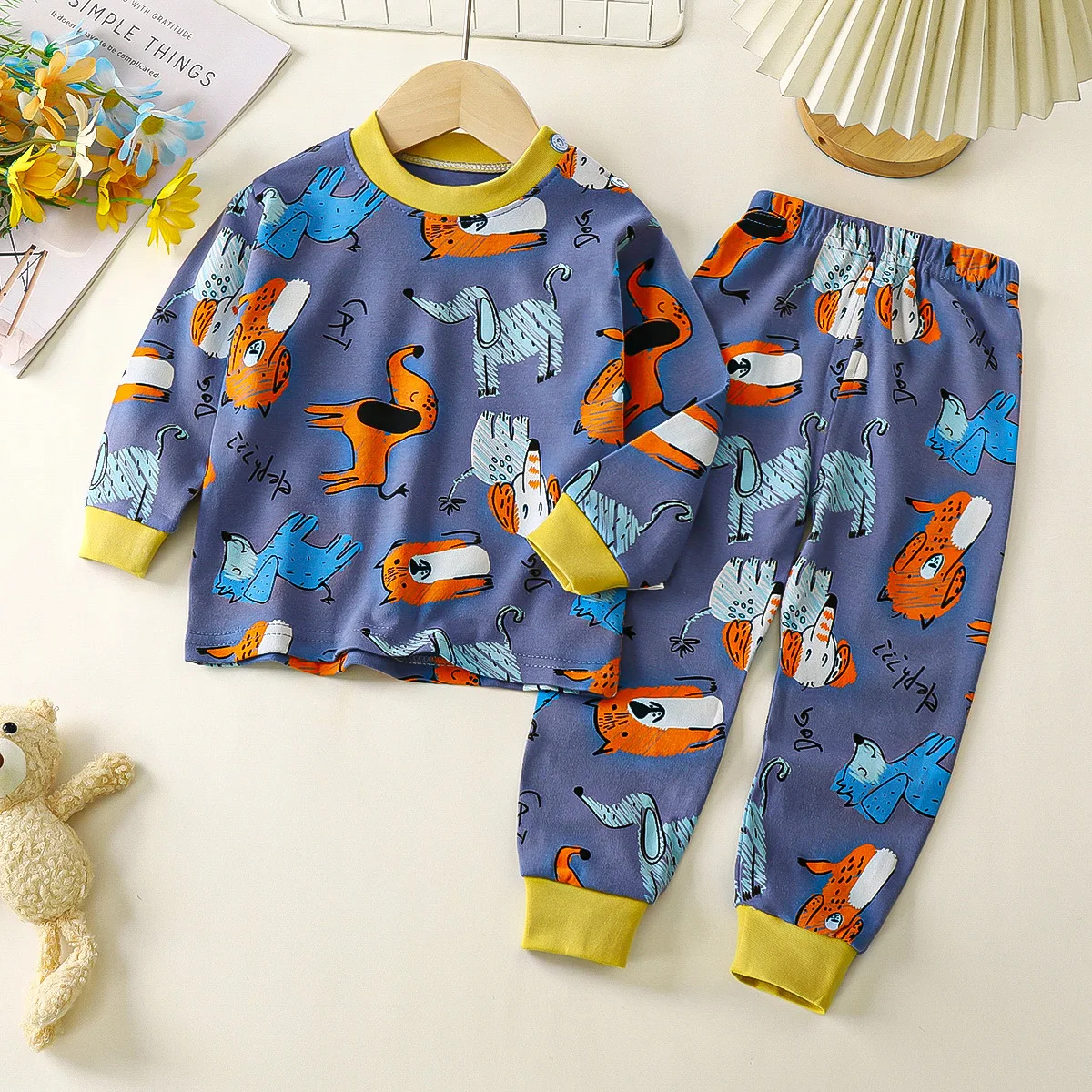 2-6 Years Boys Children Pajama Sets Cotton Winter Pajamas Dinosaur Kids Pajamas Autumn Underwear Homewear Wholesale Kids Pjs