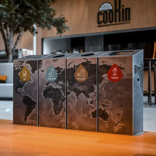 

New Arrivals Modern Stainless Steel Trash Bin Outdoor Garbage Can Box