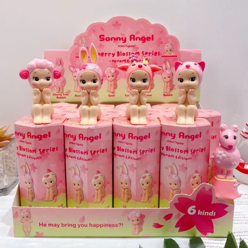 

S Angel Cherry Blossom Hanami Blind Box Collectible Mini Figure Desktop Decor Spring Sakura Ornament Kids Birthday Gift Kawaii