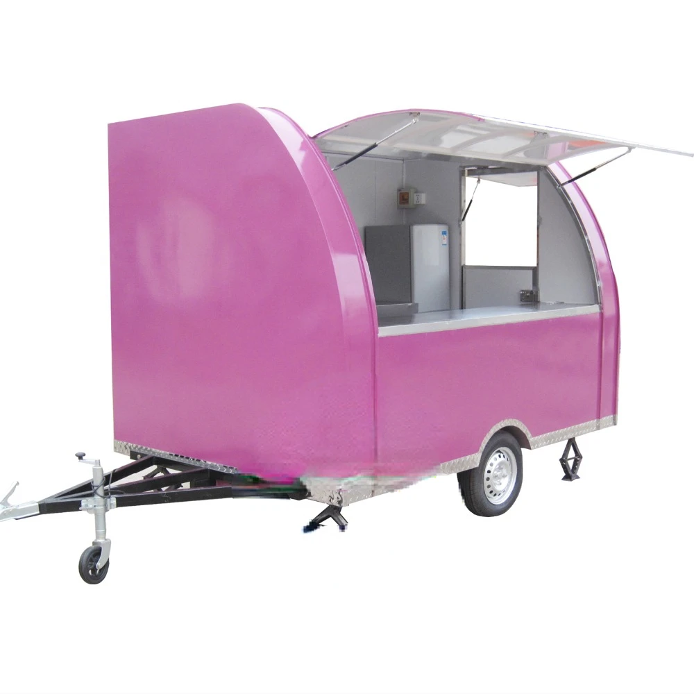 Direct factory price 290cm with two wheels mobile fast food kiosk coffee free shipping by sea