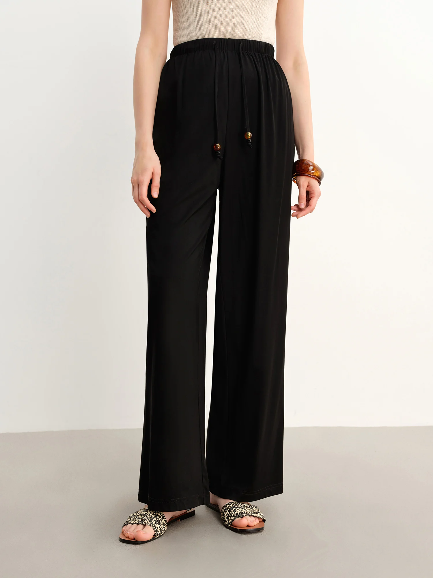 DUSHU Fashion Casual Pants Summer 2025 New Elastic Waist Multi-color H Version Slim Straight Pants 25DS82611