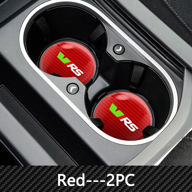

2Pcs Carbon Leather Car Coaster Water Cup Bottle Mat Bottle Pad Holder For Skoda VRS Octavia A7 Fabia Rapid Yeti Kodiaq Superb