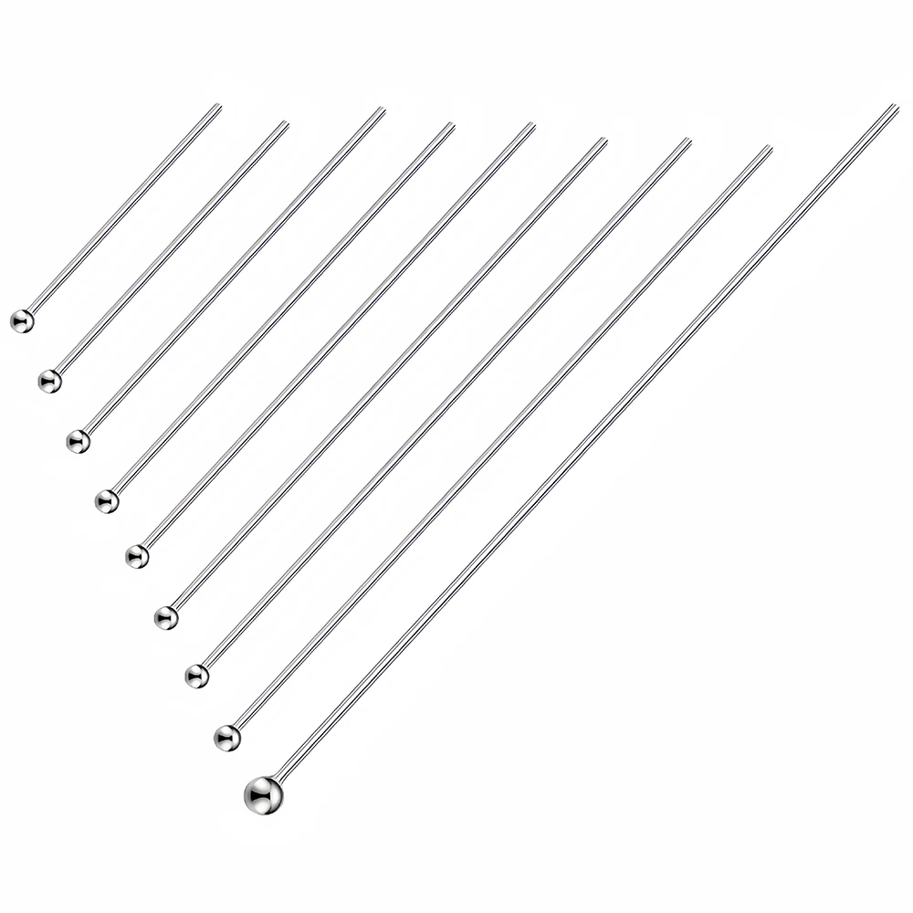 10-100 Stück/Los Goldene Metall-Kugelkopf-Pins aus Edelstahl, 16 18 20 22 25 30 40mm, für DIY-Schmuckherstellung, Durchmesser 0,6mm – Detail 7