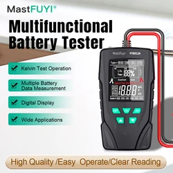Mastfuyu testador de bateria multifuncional, resistência interna da bateria, corrente de descarga de tensão, medidor de teste de vida útil de energia da bateria