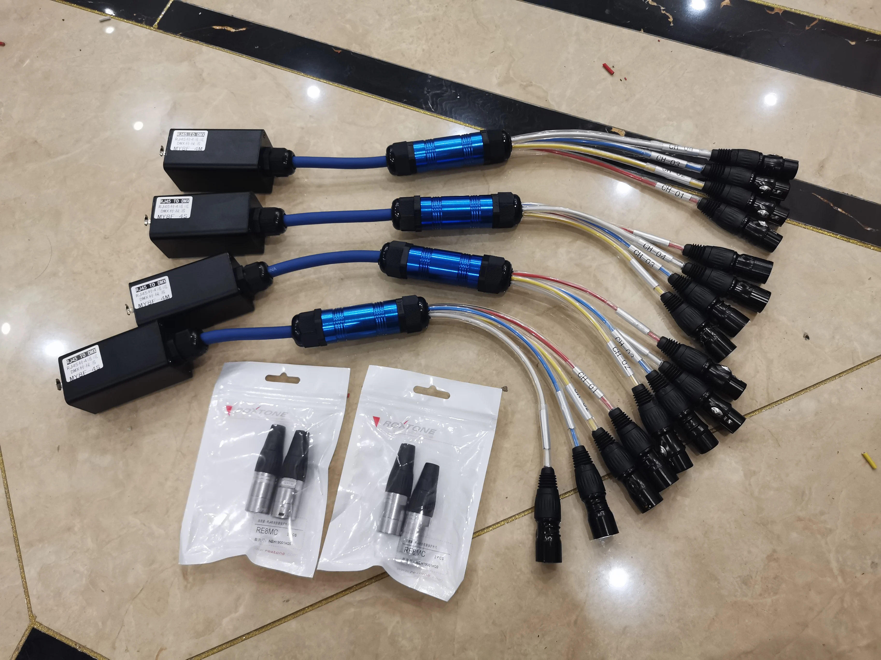 Verlichting System Sound Rj45 Naar Dmx Een Poort Vier Signaallijn Adapter Zender Ontvanger Controlador Dj