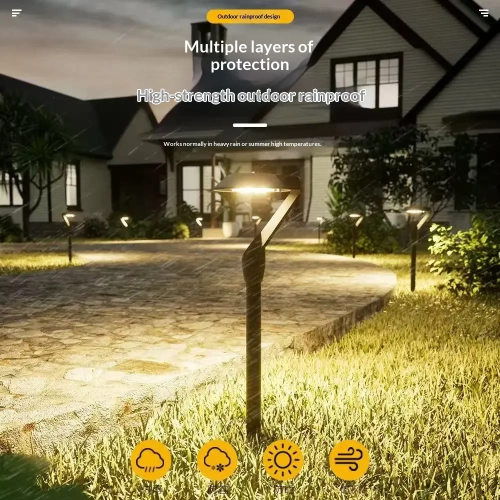 2pc Solar Energy Saving Lamp Super Bright Solar Lawn Lamp Waterproof Household Garden Villa Courtyard LED Solar Lamp