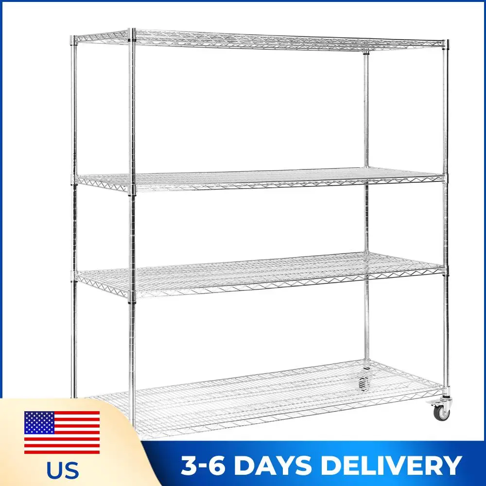 

5-ярусный стеллаж для хранения 70.87x59.76x23.98 дюймов, каждое полое выдерживает нагрузку 250 кг, для гаража, офиса, подвала, склада