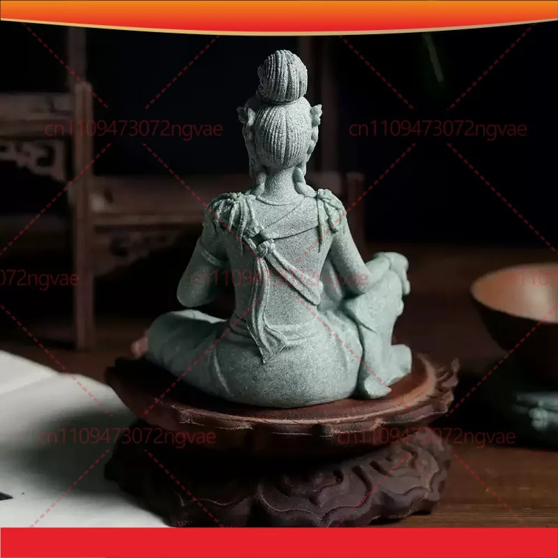 Miniature Guan Yin Statue Buddha Figure Stone Meditating Zen Fish Aquarium Tank Desktop Kwan Yin Chinese Feng Shui Gifts Decor
