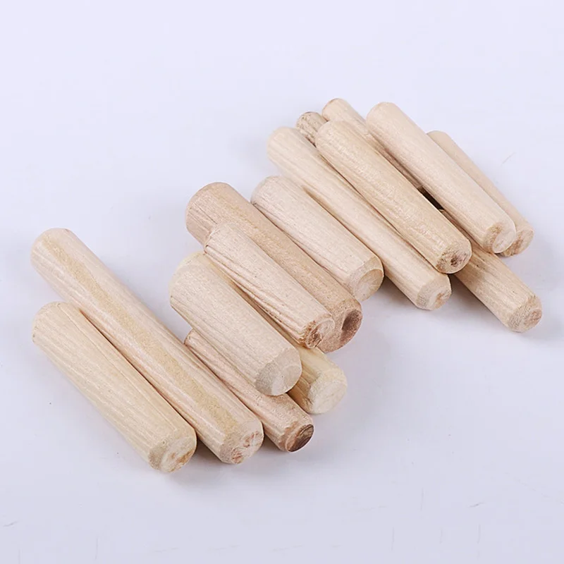 100Pcs Round Solid Wood Dowel Pins Furniture Cabinet Wood Joint Connector Expansion Timber Pegs Woodworking Hardware Fittings