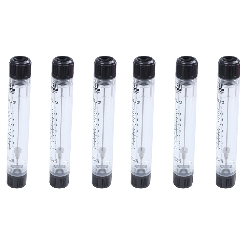 

6Pcs 1/2 Inch Female Thread 0.2-2.0 GPM 1-7 LPM Water Liquid Inline Flowmeter Rotameter LZT