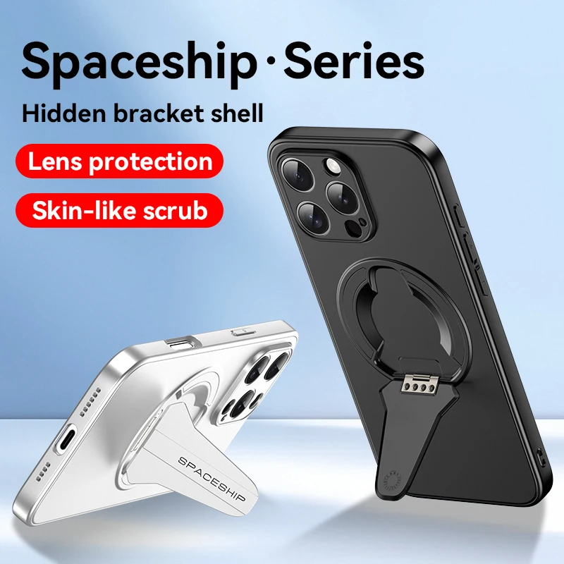 

Metallic Paint Magnetic Bracket Case For VIVO V70/S50 5G MagSafe Wireless Charging Holder Hard Back Cover For VIVO S50/V70