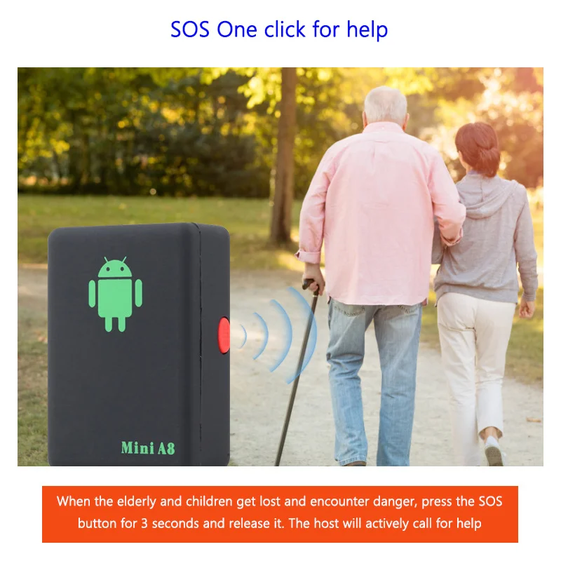 

Elderly and Children's Anti Loss Device Intelligent A8 Precision Positioner SOS One Click For Help GPS Locator Track Query