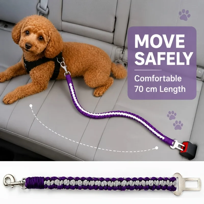 1pc Pet Car Seat Belt, Dog Travel Safety Rope, Secure Strap Buckle Attachment for Safe Pet Car Travel view 6