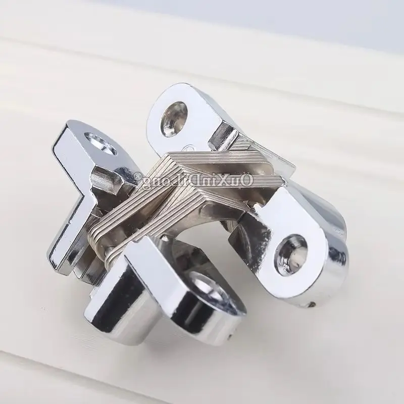 Durable 10PCS Zinc Alloy Invisible Hidden Cross Door Hinges Concealed Folding Table Hinges DIY Project Hinges
