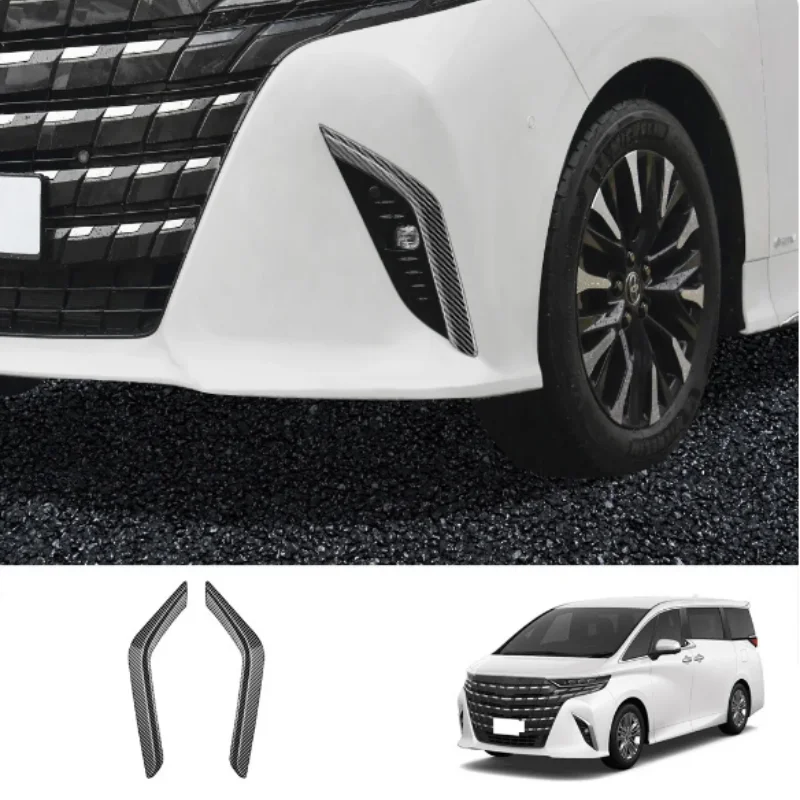 

For Toyota Alphard 2024 ABS black Fog Light Lamp Protector Cover Front Foglight Eyebrow Cover Trim