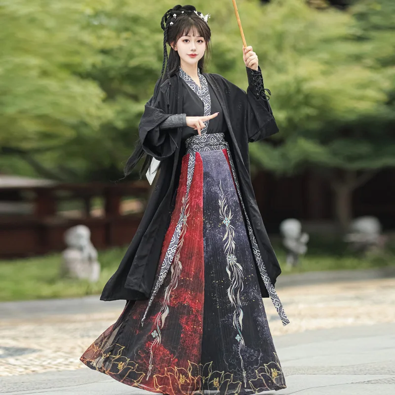 

YF12 Authentic original Hanfu Song waist-length breaking group Chinese style ink for men and women