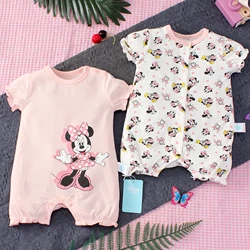 2PCS Disney Newborn Baby Jumpsuit Summer Soft Washable and Dirt Resistant Pure Cotton Dress for Women and Babies Animal Jumpsuit