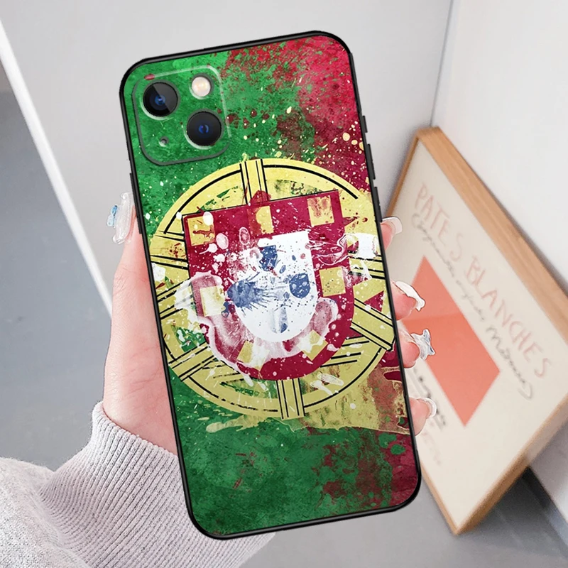 Portugal Passport Flag Case For iPhone 16 15 Pro Max Plus 12 13 Mini 11 14 Pro Max XS X XR SE 2020 2022 Cover