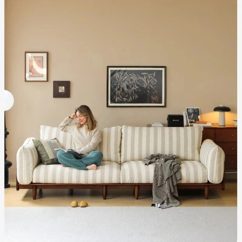 

Диван из цельного дерева, средневековый, для небольшой квартиры, гостиной, съемный и моющийся прямой диван из дуба