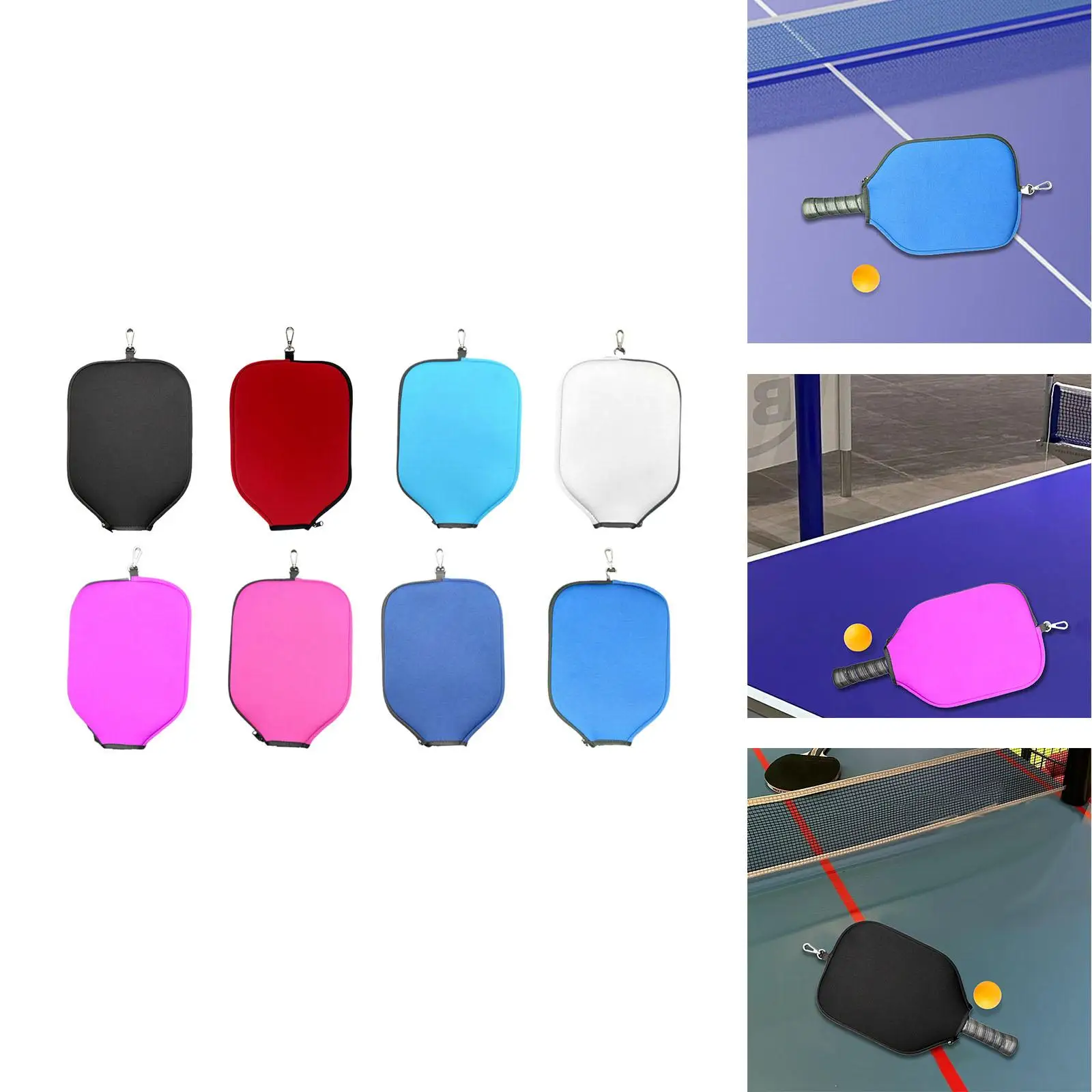 Neoprene Pickleball Paddle Cover Zipper Waterproof Protective Cover Pickleball Racket Cover for Outdoor Sports Practice Training