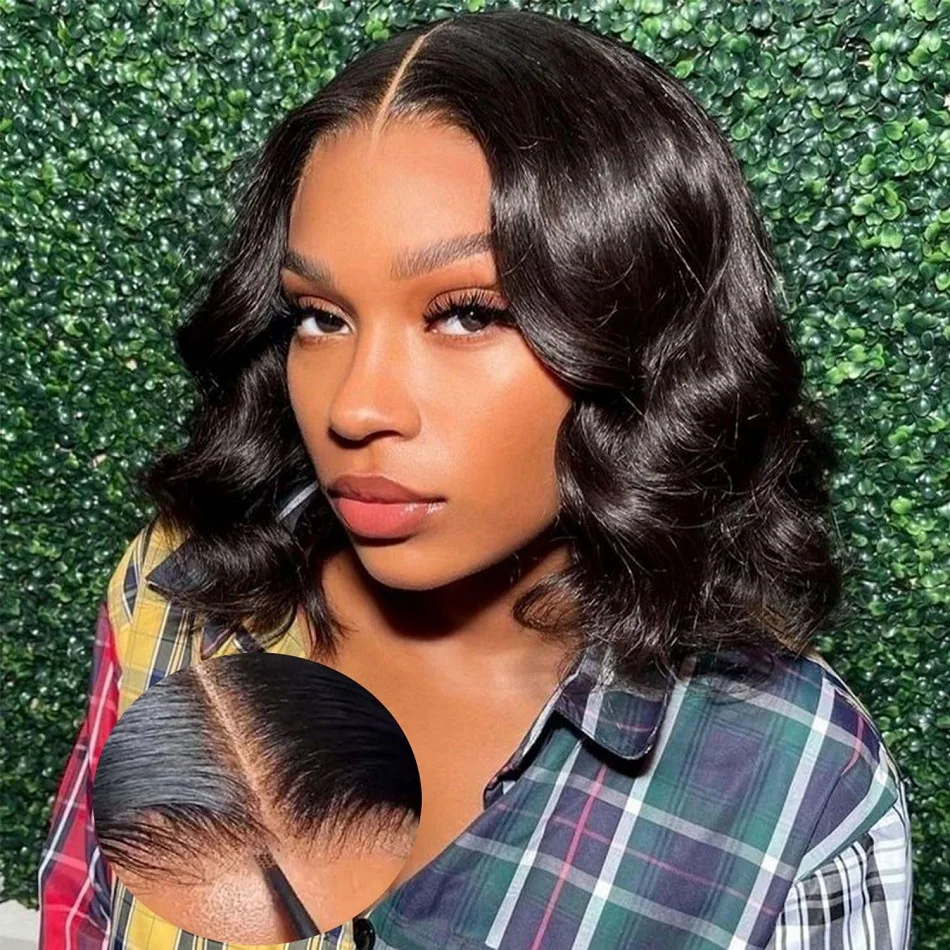 MELODIE 13X4 13x6 Short Bob Lace Front Wig 5X5 Glueless Ready to Wear Body Wave Closure Human Hair Wig Pre plucked Brazilian