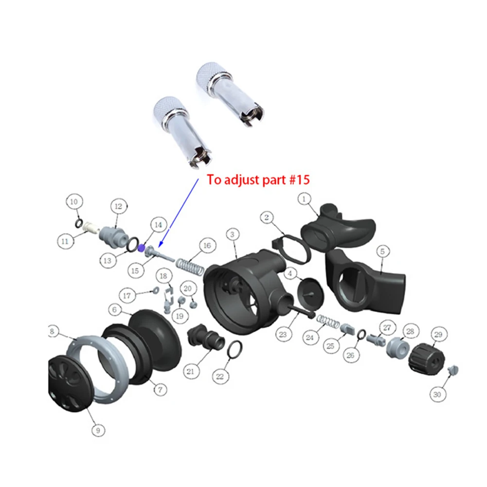 Hot Sales PT-3/PT-4 Poppet Adjust Tool Silver 50*15mm Breathing Diving Mechanical Non-Adjustable  Practical Parts