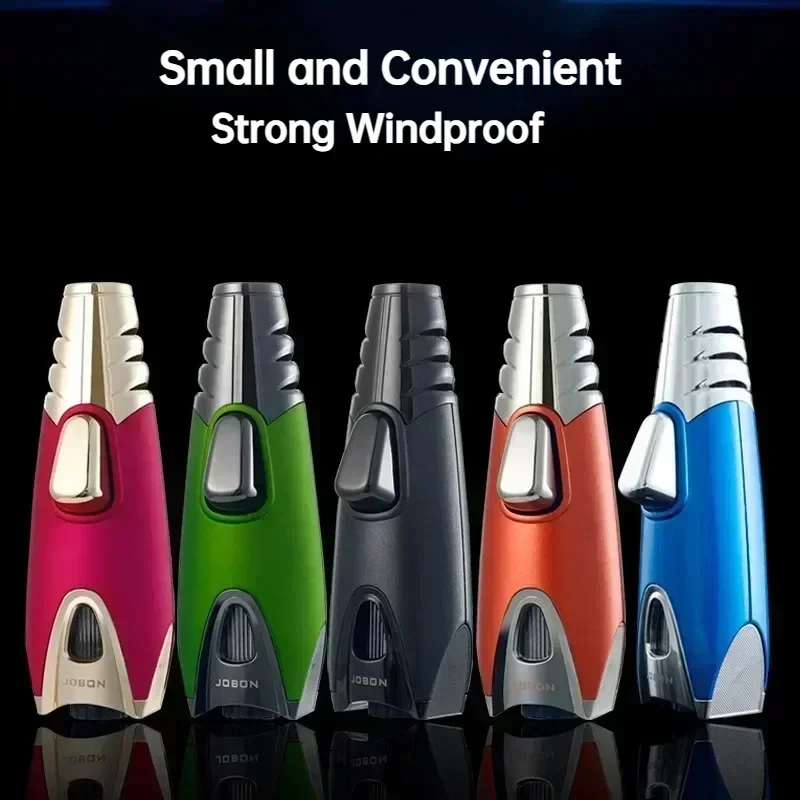 JOBON Creative Cigar Lighter Windproof Metal Turbine Direct Injection Gas Lighter Welding Torch Gun Candle Stove Igniter for Men