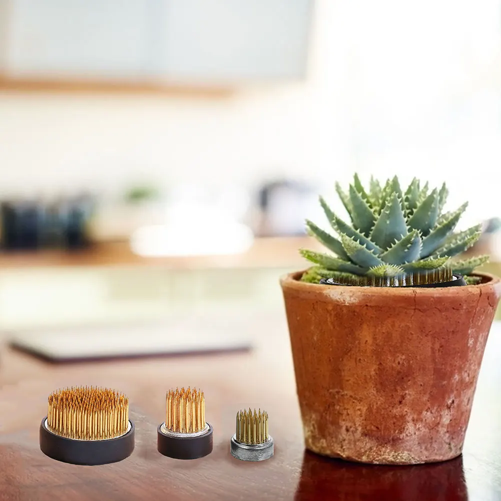 

3 pcs Copper Needle Stainless Steel Flower Arrangement Fixing Tool Vase Holder Dense Design Floral Art Supplies