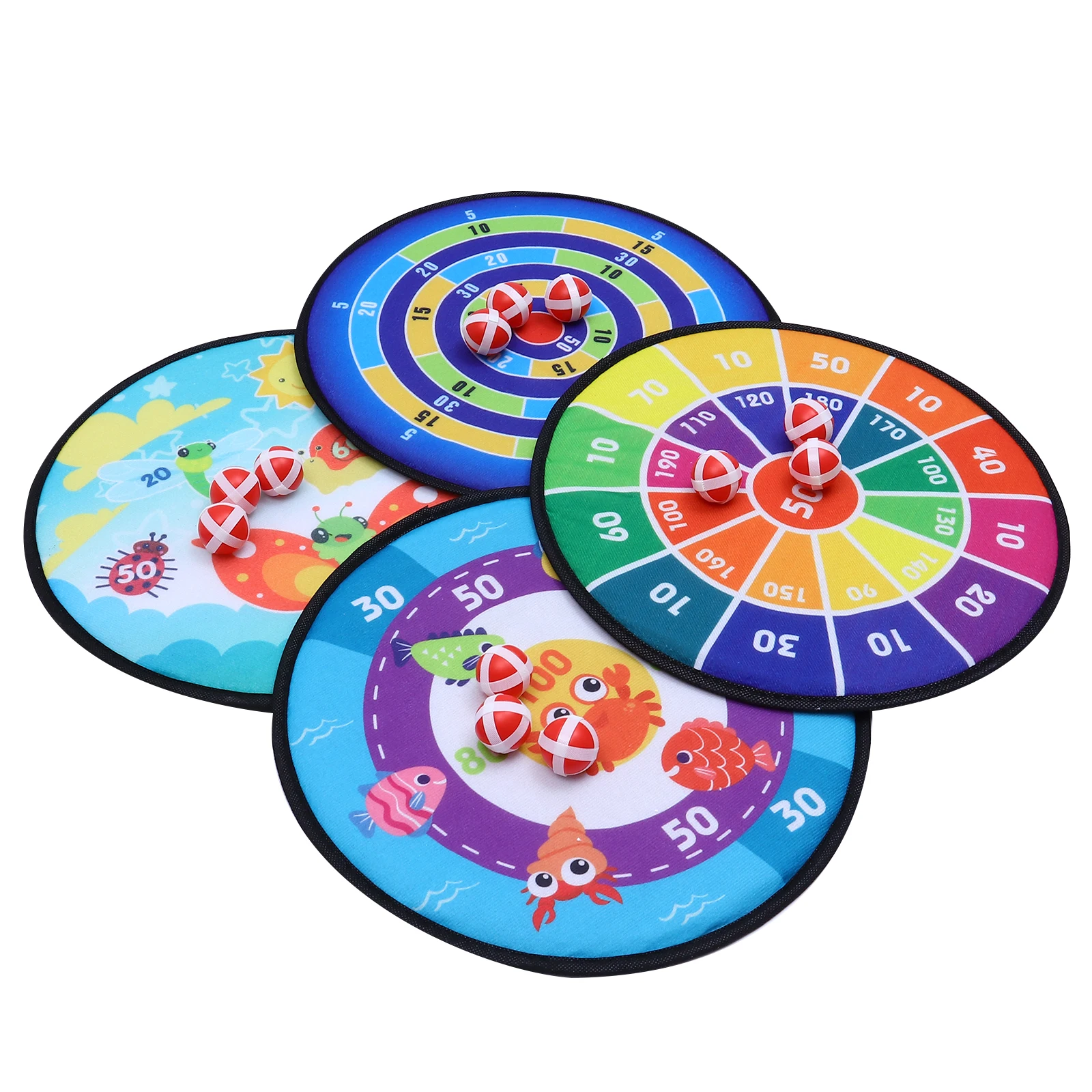 4 Sets Dartplatte Klebrige Kugel Kinderspielzeug Stoff Ziel Werfen Kind Outdoor für