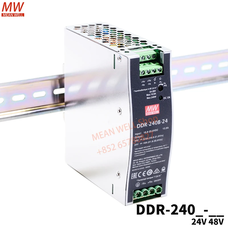 يعني جيدا تحويل التيار الكهربائي الأصلي 240 واط DIN السكك الحديدية نوع DC-DC محول DDR-240B DDR-240C-24 DDR-240D-24 DDR-240D-48 #3