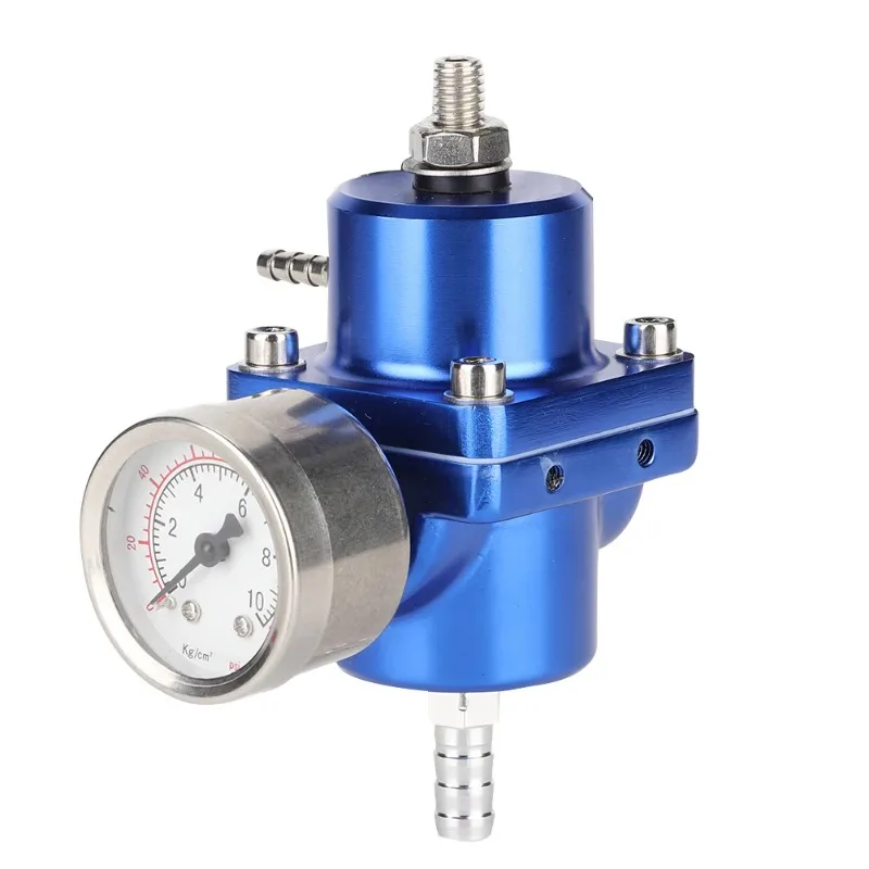 

Universal Aluminum Alloy FPR Fuel Pressure Regulator Adjustable With Gauge Hose 0‑140psi Car Accessories 1pcs