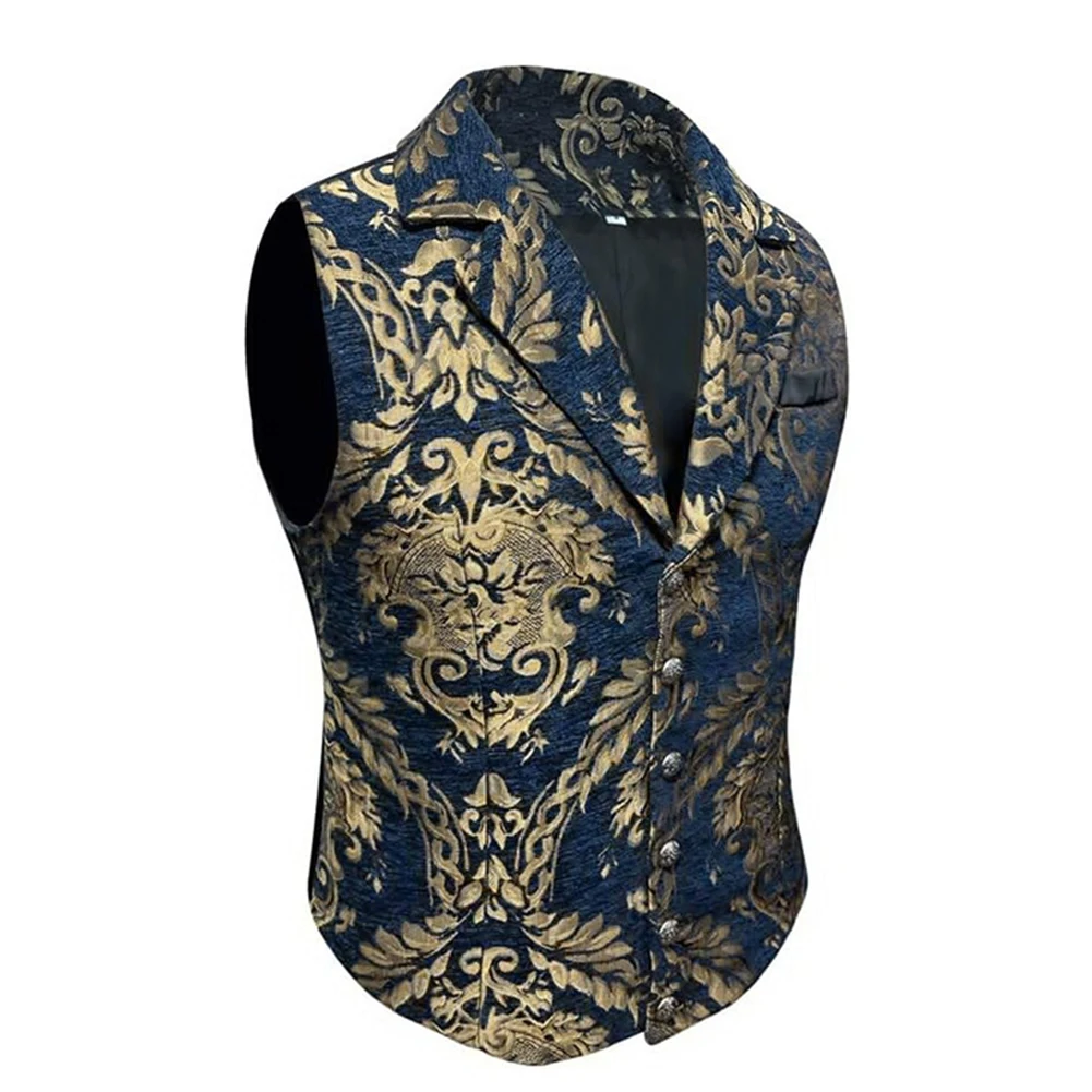 البدلة صدرية اليومية عطلة زر عارضة نمط الزخرفية أزياء الرجال واحدة الصدر أكمام سليم صالح جديد