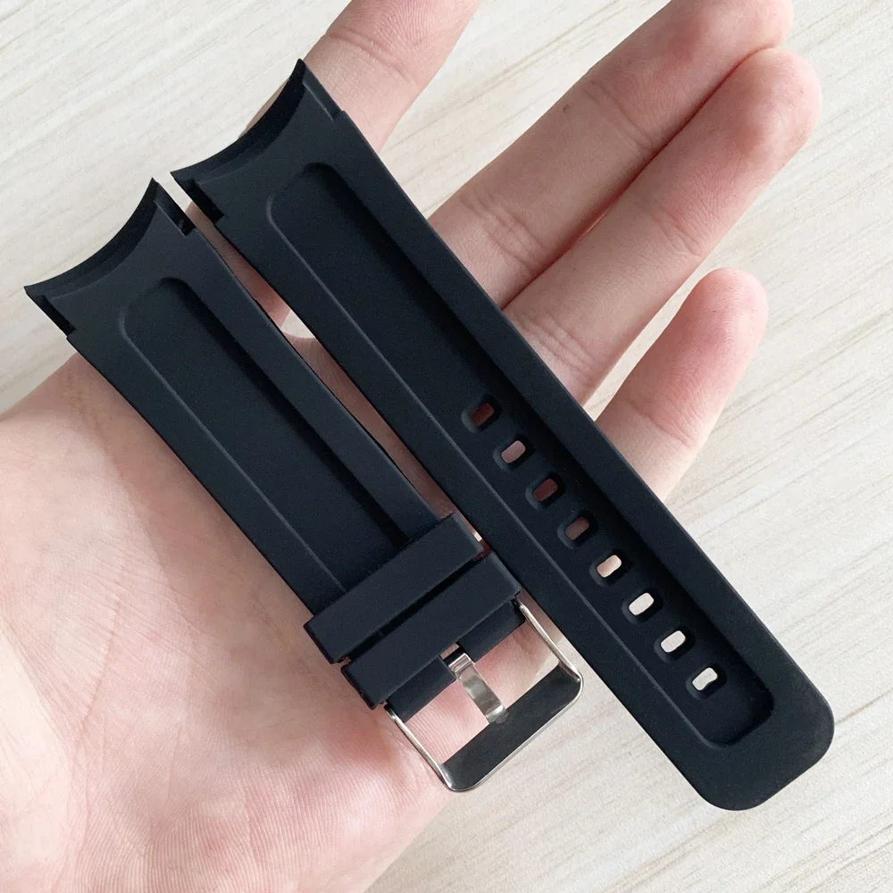 Watch accessories Silicone strap 22mm 24mm watch strap Pin buckle Arc interface Suitable for IWC watch band