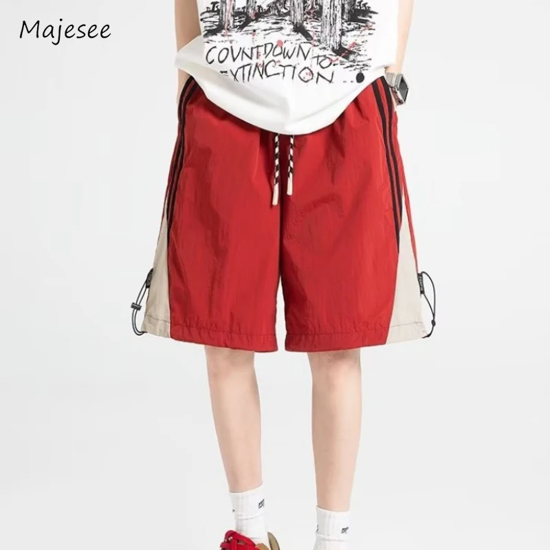 Casual Shorts Men Side-Striped Streetwear American Style Knee-length All-match Popular Harajuku Handsome Summer Baggy Fashion