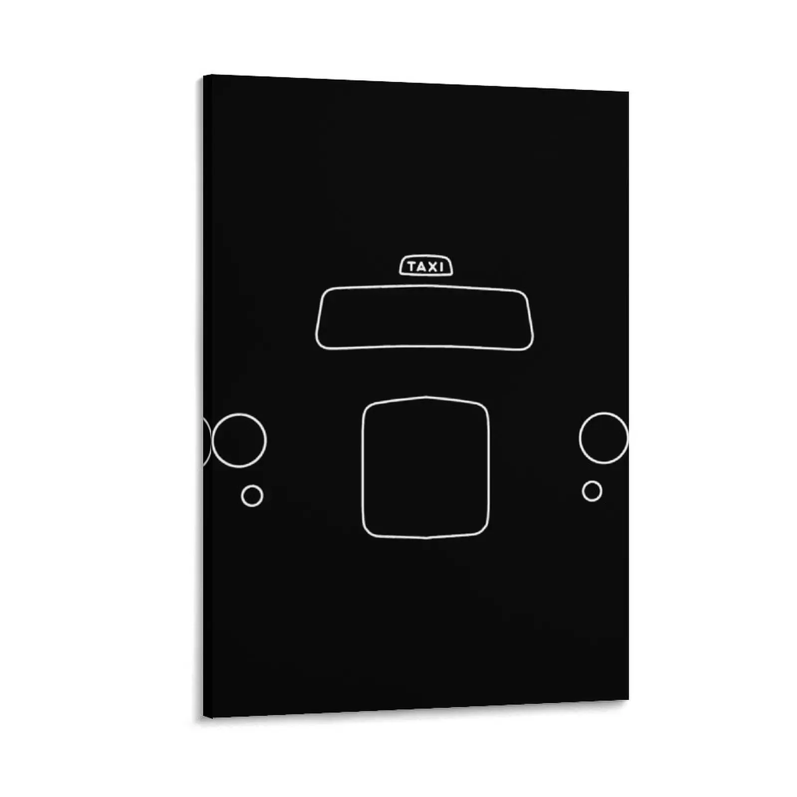 

London black cab taxi Fairway FX4 outline graphic (white) Canvas Painting aesthetic room
