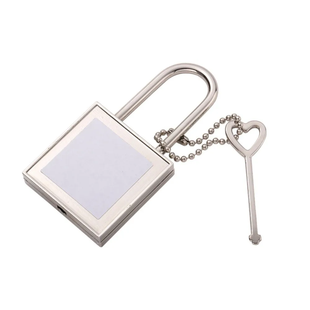 Heart Shaped Thermal Transfer Lock Square Shaped Round Shaped Love Lock Mini Size Zinc Alloy Heart Shaped Lock Wishing Lock