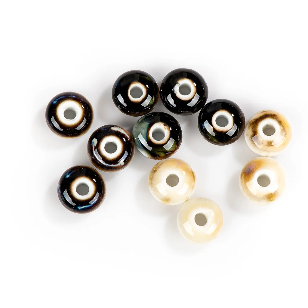 12mm 20pcs Small Ceramic Beads Retro Porcelain Ceramic Jewelry Accessories Jewelry DIY Handmade  Joias Diy  Pulseras #XN365
