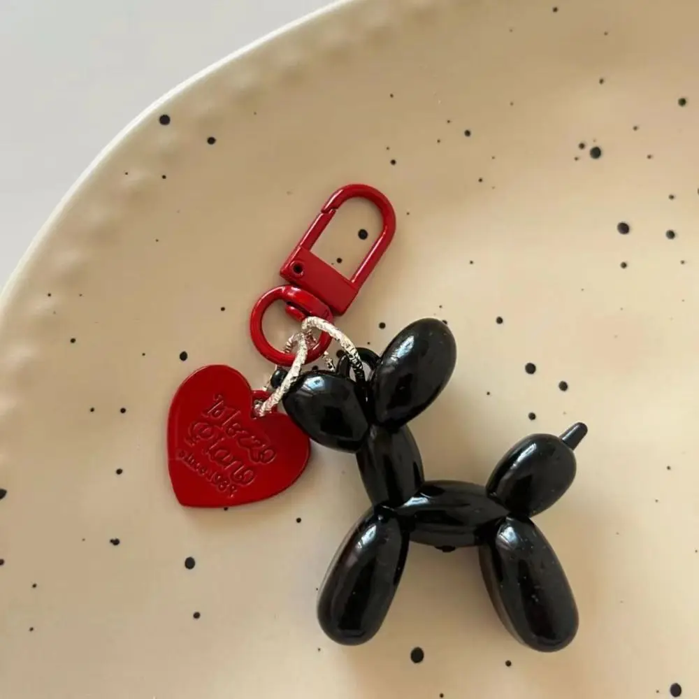 Acrylic Puppy Balloon Keychain Heart Colorful Balloon Acrylic Dog Keyring Funny Cute Dog Balloon Keychain Car Key Pendant