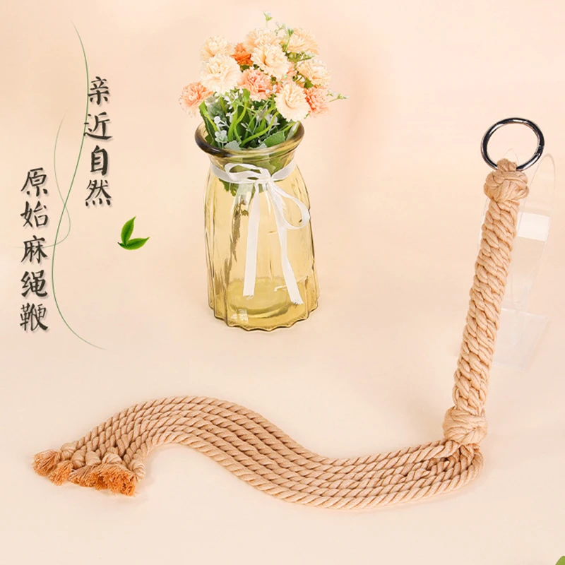 60CM Weaving Hemp Rope Horse Whip Bull whip for Horse Training Crop Whip Wrist Strap