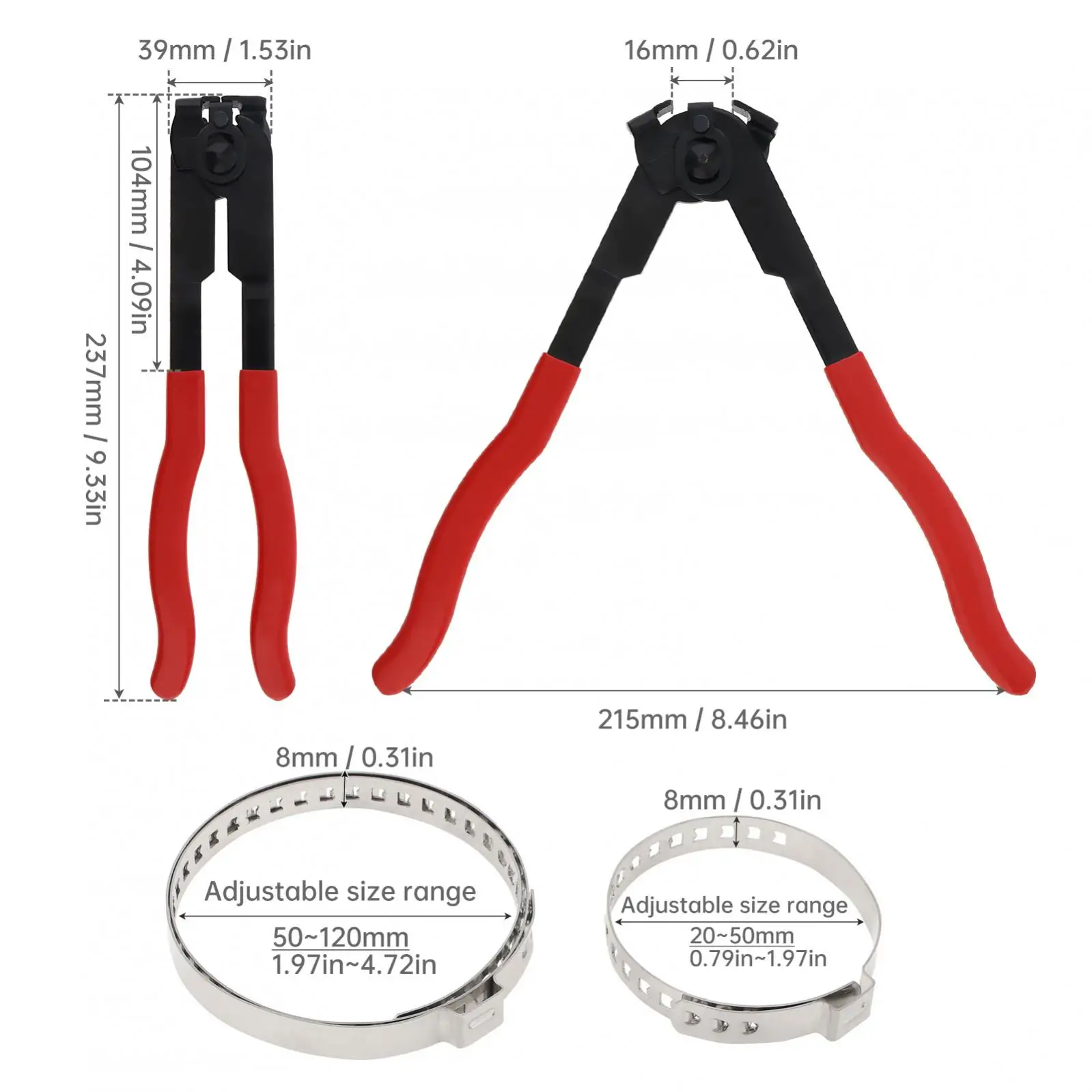 CV Joint Axle Boot Clamp Pliers Heavy Duty Antiskid CV Boot Clamp Pliers Joint Tools for Most Cars with 20 Crimp Bands