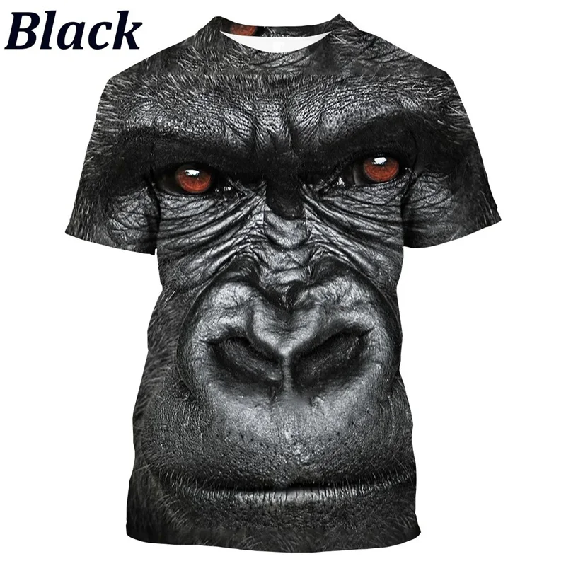 3D Printed Mimics Gorilla T-Shirt For Men Funny Monkey Pattern Tees Summer Oversized Round Neck Tops Short Sleeves Tee Shirts