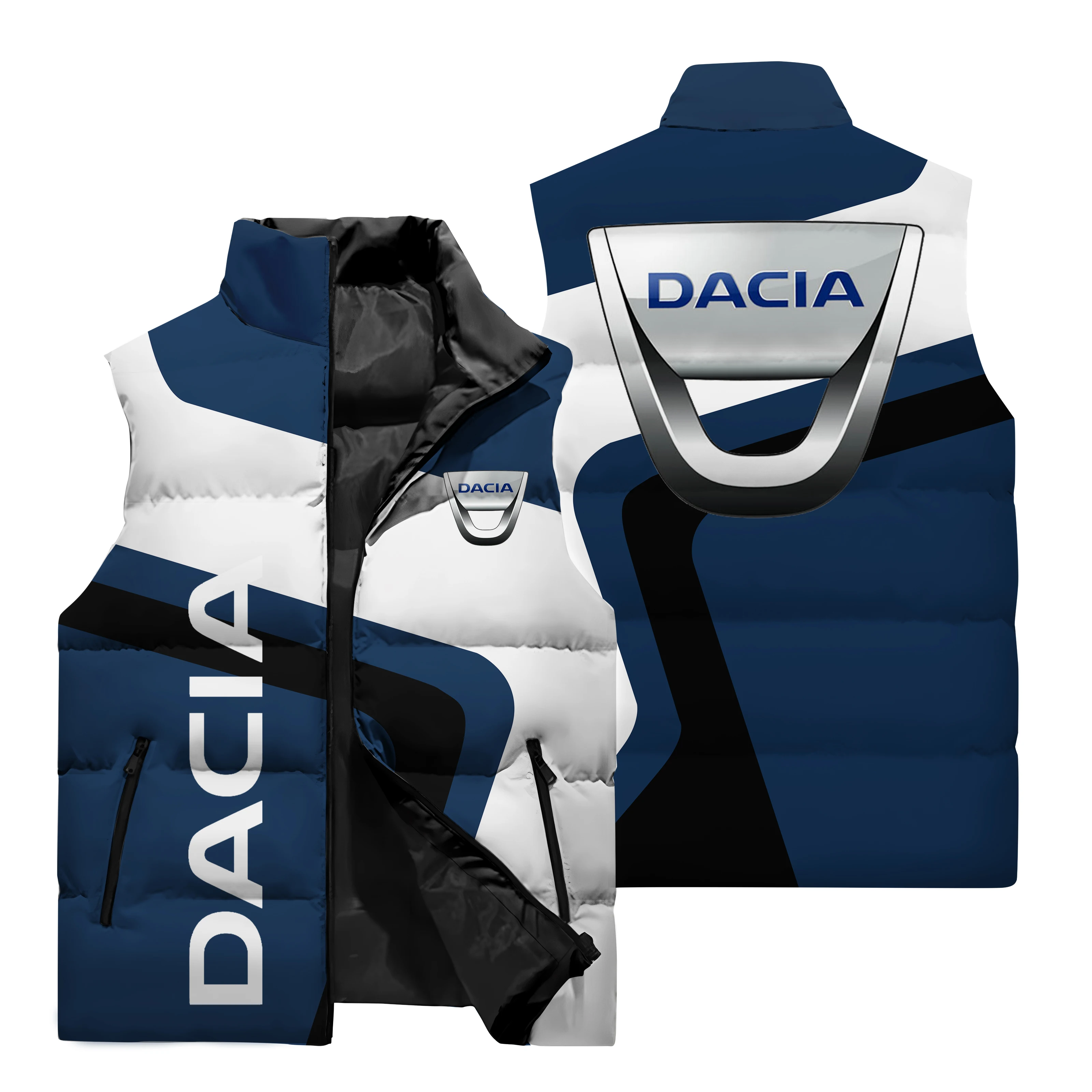 Herbst und Winter Harajuku Mode Weste Dacia Logo 3d eigenen Druck ärmellose Weste kälte sicher warm neue übergroße Herren westen S-6XL