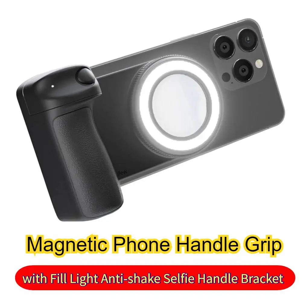 

For Magsafe Selfie Shutter Phone Hand Grip Camera Handle Grip Selfie Stablizer Selfie Handle for iPhone 16 15 14 Vlog Holder Kit