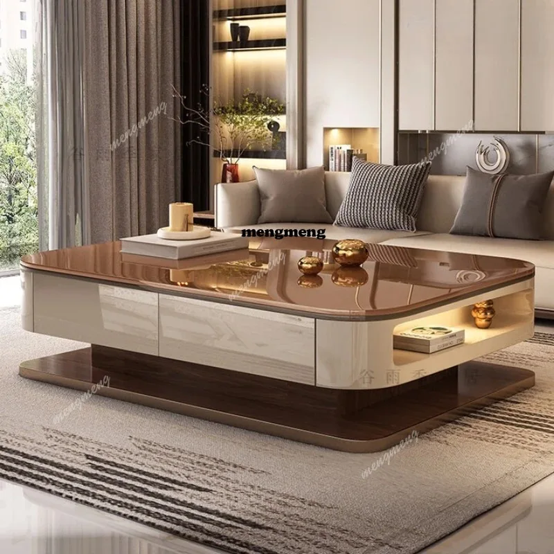 

F5822 Rustic Adjustable Coffee Table Modern Unique Luxury Stainless Steel Coffee Table Smart Space Saving Couch Tisch Furniture