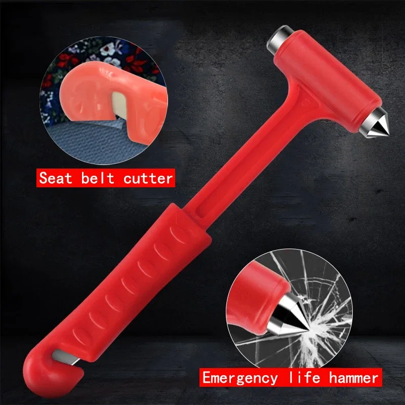 Car Safety Hammer Universal Practical Safety Hammer Plastic Car Rescue Tool Emergency Escape Tool Seat Belt Cutter Mini Portable