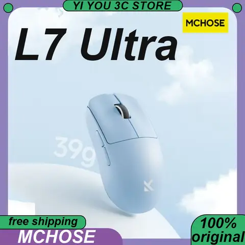 MCHOSE L7 울트라 무선 마우스 트라이 모드 2.4G BT PAW3395 8K 충전식 휴대용 맞춤형 경량 노트북 Esports 마우스 PC
