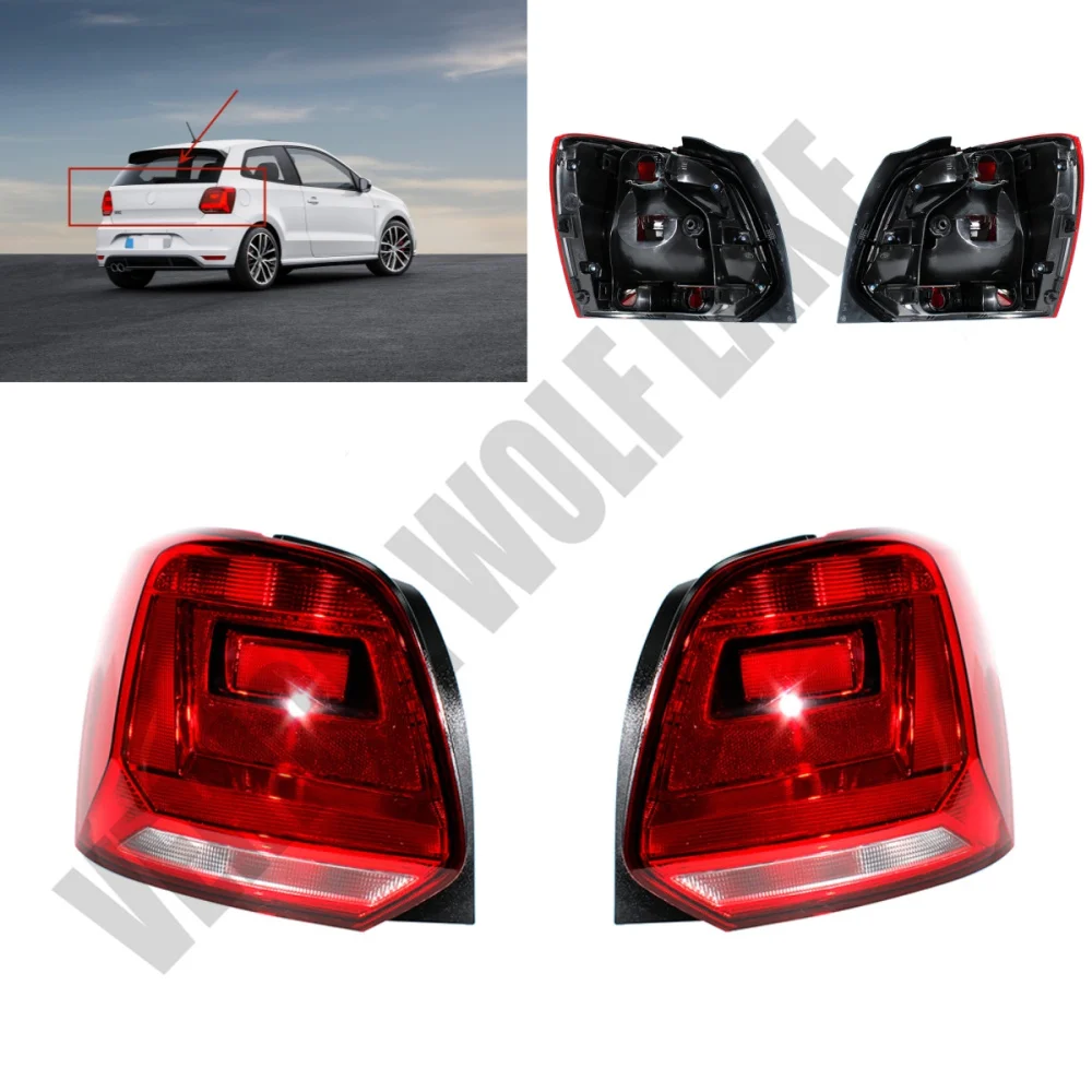 

Pair For VW Polo 6C Hatchback 2014 2015 2016 2017 Car-styling Rear Light Tail Lamp Without Bulbs 6C0945095H 6C0945096H